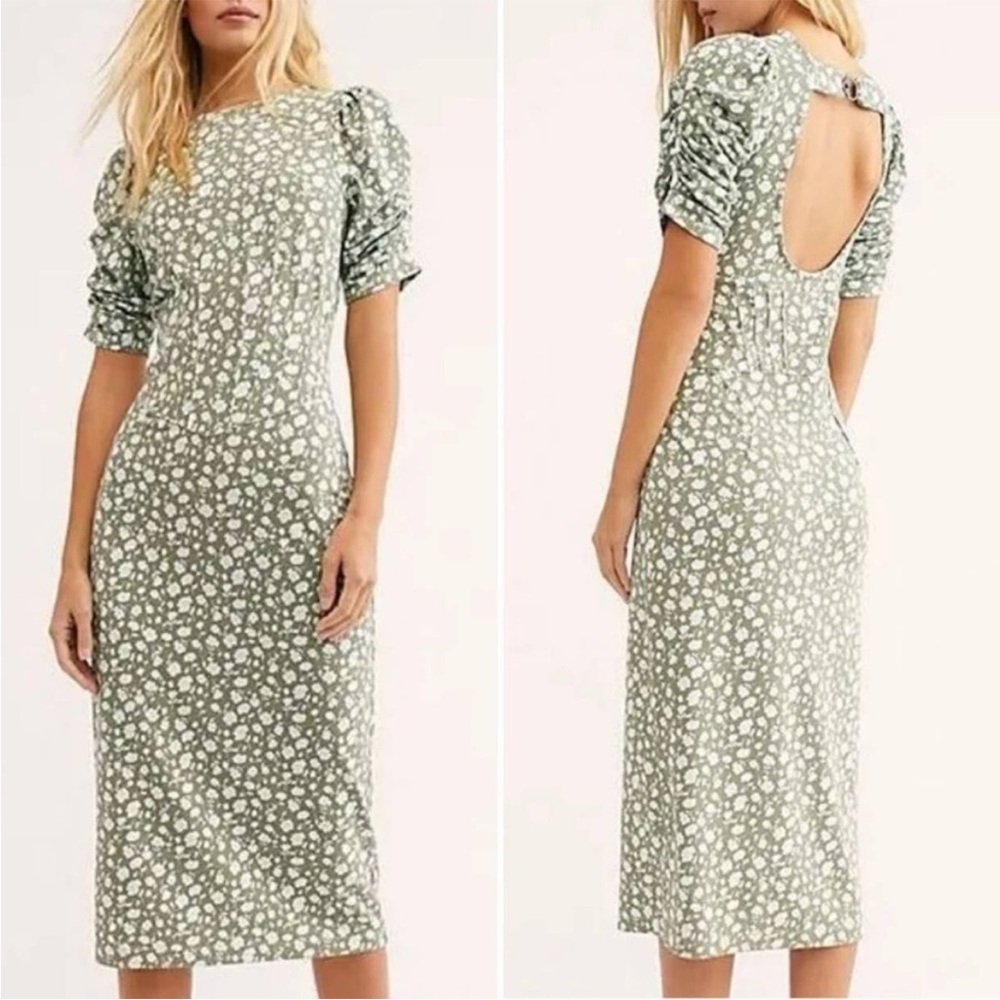 Elegant Green Floral Dress